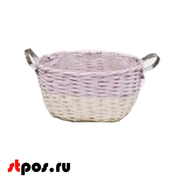 00_Корзинка плетеная овальная, железные ручки, 220х140 мм