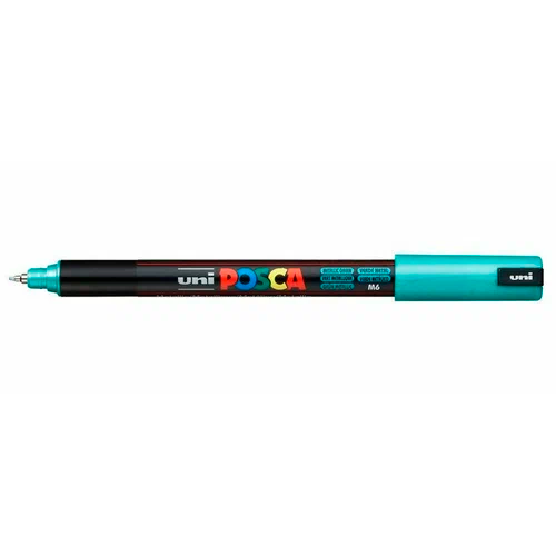 00_Маркер на водной основе POSCA PC-1MR, зеленый металлик (METALLIC GREEN - M6), 0.7 мм, игол. нак.