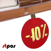 Меловой красный ВОБЛЕР круглый d100, рекламный на пластиковой ножке 160х15