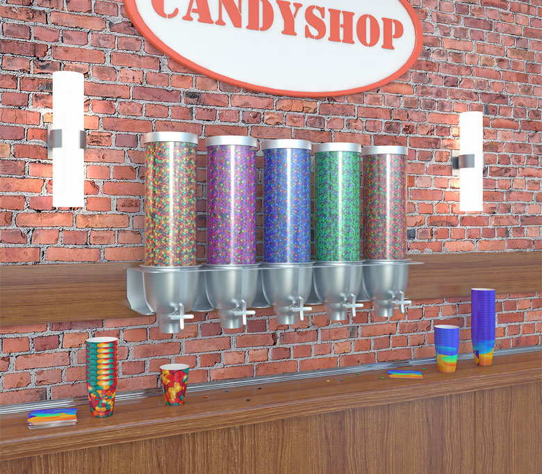 04_Гравитационный диспенсер с корпусом из акриловой трубы CANDYPIPE