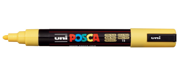 1_Маркер на водной основе POSCA PC-5M, соломенно-желтый (STRAW YELLOW - 73), 1.8 - 2.5 мм, пул. нак.