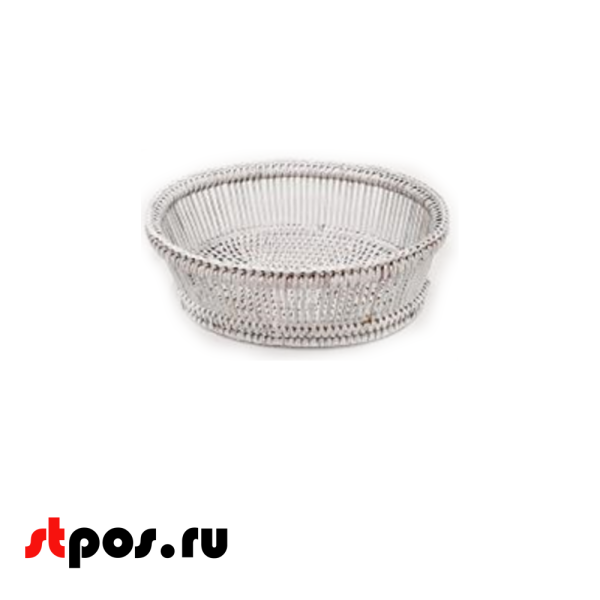 00_Корзинка плетеная овальная из ротанга, 240х190х75 мм, Белый