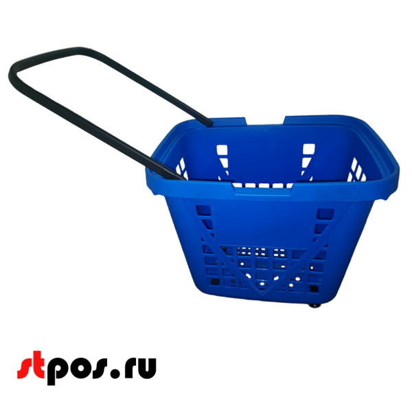 00_Корзина-тележка пластиковая 4 колеса 80л  XXL, Синий
