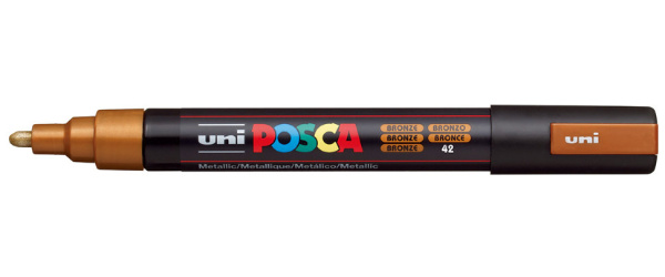 1_Маркер на водной основе POSCA PC-5M, бронзовый (BRONZE - 42), 1.8 - 2.5 мм, пул. нак.