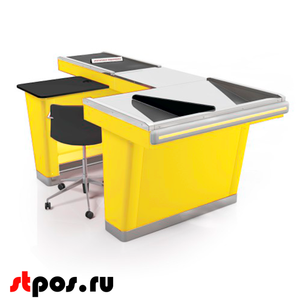 00_Кассовый бокс Stream-XL-200 v3.0 (шлиф.нерж., вырезы ДЯ FT, широкий накопит),RAL1018,Желтый,Левый