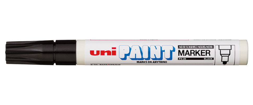 1_Маркер-краска PAINT PX-20 для письма по любой поверхности,толщина линии 2,2-2,8мм,овальный,ЧЕРНЫЙ