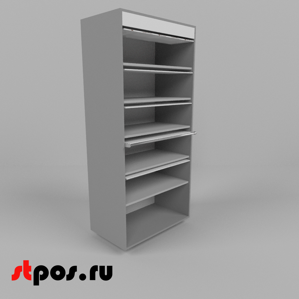 02_Диспенсер сигаретный ЛДСП, 5 полок по 10 видов, 731х420(320)х1456