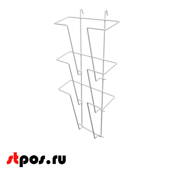 00_Карман на сетку А4 тройной, RAL9003, Белый