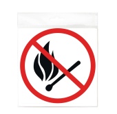 Наклейка "Запрещается пользоваться открытым огнем" d150
