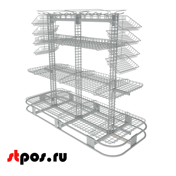 00_НАБОР Прикассовый сетчатый модуль 600+600мм островной, RAL9006, спеццвет