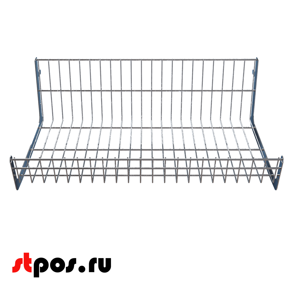 02_Основание корзины сетчатой навесной 400х665х200 мм (унив. для 25 50 серии), Хром