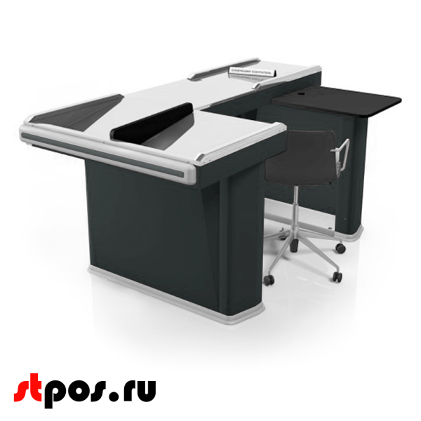00_Кассовый бокс Stream-XL-200 v3.0 (шлиф.нерж., вырезы ДЯ FT, широкий накопит),RAL7016,Серый,Правый