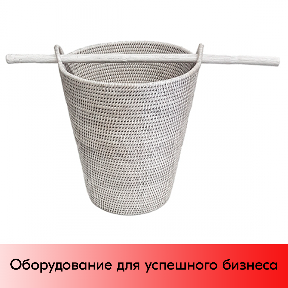 01_Корзина плетеная из натурального ротанга для бумажных полотенец, 220х320х400мм, Белый