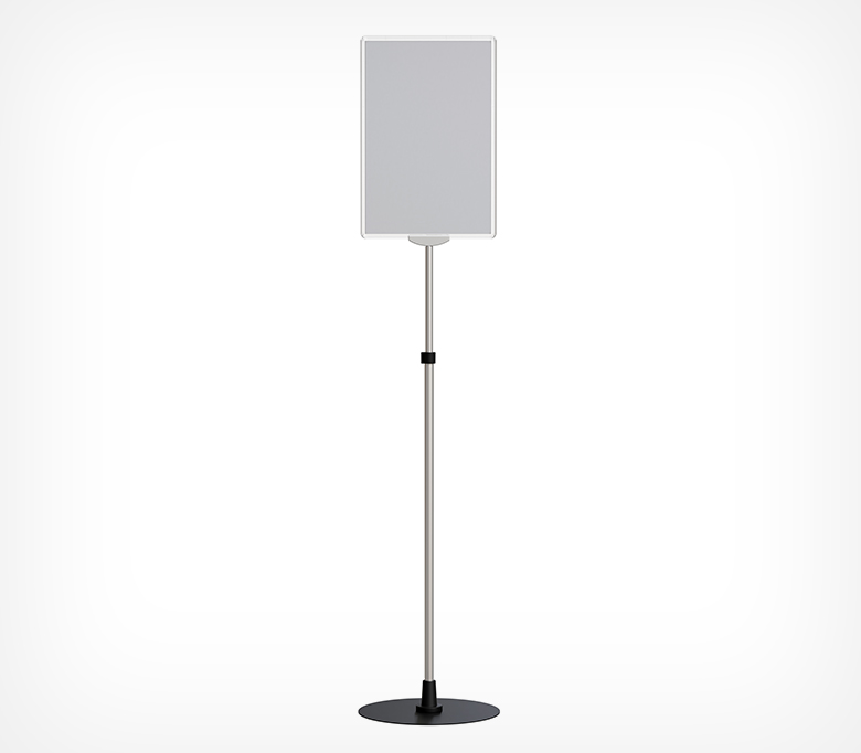 02_Стойка телескопическая рекламная h 725-1350мм, c Т-держателем INFOSTAND-XL-T с рамкой А3