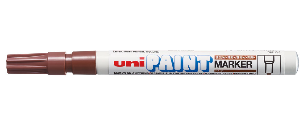1_Маркер-краска PAINT PX-21 для письма по любой поверхности,толщина линии 0,8-1,2 мм,овальный,КОРИЧН