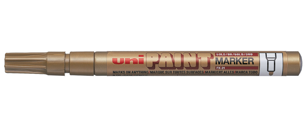 1_Маркер-краска PAINT PX-21 для письма по любой поверхности,толщина линии 0,8-1,2 мм,овальный,ЗОЛОТ