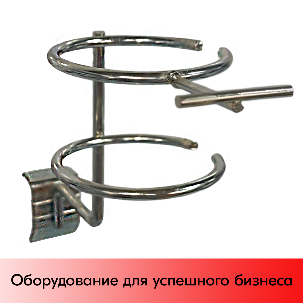 01_Держатель для фенов с ценникодержателем SHOLS, крепление с зажимом на штангу 30х15 мм, Хром