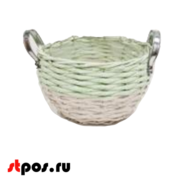 00_Корзина плетеная круглая, с двуми ручками, D 270 мм