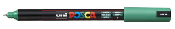 1_Маркер на водной основе POSCA PC-1MR, зеленый (GREEN - 6), 0.7 мм, игол. нак.