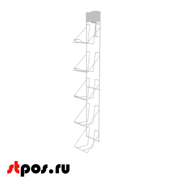 00_Держатель для банок вертикальный 5 полок со струбциной 70010090, RAL9016, Белый