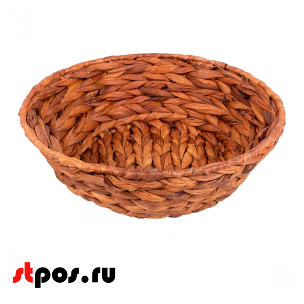 00_Корзинка-миска плетенная из бананового листа, 300х90мм, Коричневая