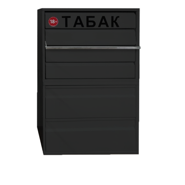 sk_Шкаф сигаретный металл., 8 выдвиж.полок по 14 толкателей,1030х340х1510 мм, Матовый, RAL 9005, Черный