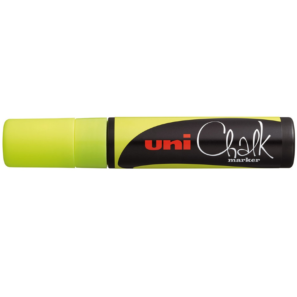 04_Маркер меловой Uni Chalk 17K 15мм клиновидный ЖЕЛТЫЙ
