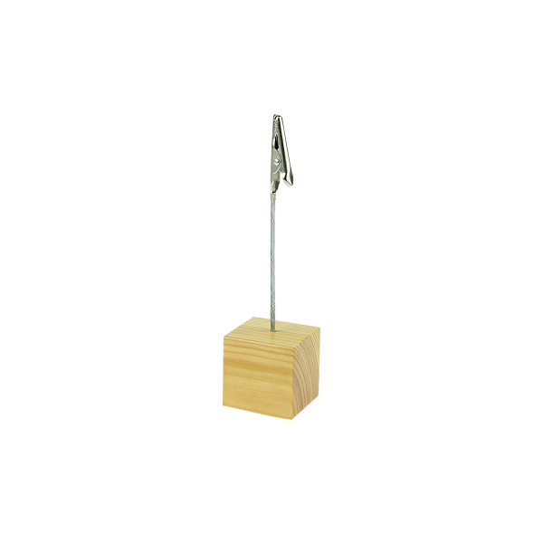 01_Держатель ценника с зажимом WOODEN CUBE-CLIP