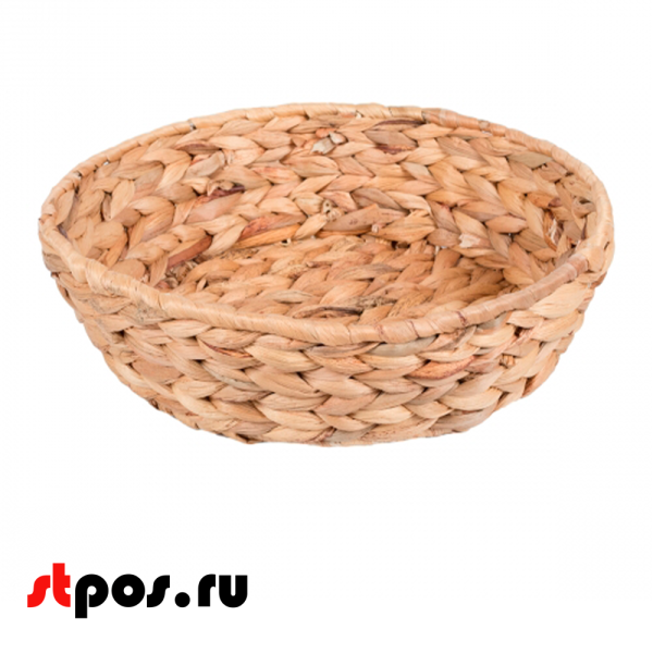 00_Корзинка-миска плетенная из бананового листа, 250х80мм, Бежевая