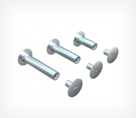 03_Винт полиграфический металлический BINDING SCREW, 10, 15, 20 мм, Серебряный