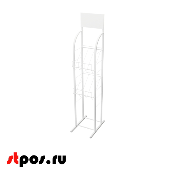 00_Стенд А4 с 2 полками, RAL9016, Белый
