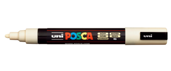 1_Маркер на водной основе POSCA PC-5M, слоновая кость (IVORY - 46), 1.8 - 2.5 мм, пул. нак.