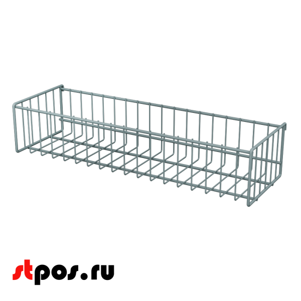 00_Корзина сетчатая на решетку 150х500 мм, h 100 мм Нордика RAL 7016 Глянец