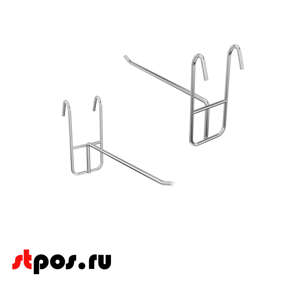 00_Крючок на решетку (сетку) 150мм, d3мм, крепление зацеп, хром
