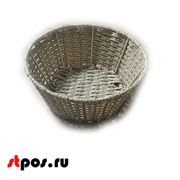 00_Корзинка плетеная круглая, диаметр 330(240) мм, высота 140 мм