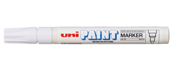 1_Маркер-краска PAINT PX-20 для письма по любой поверхности,толщина линии:2,2-2,8мм,овальный,БЕЛЫЙ