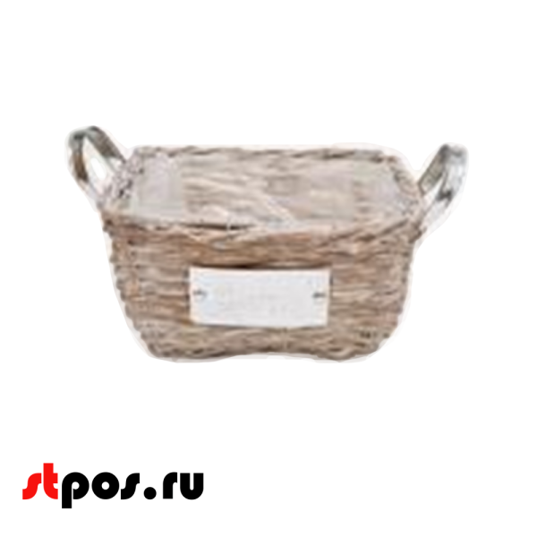 00_Корзина квадратная из натуральной ивовой лозы, внутри пленка,280х280, Светлая