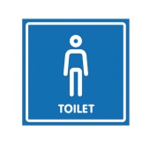 Наклейка "Туалет мужской" 130х130мм