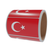 Рулон этикетки самоклеящиеся, Флаг Турции, 20х30мм, 250шт в рулоне