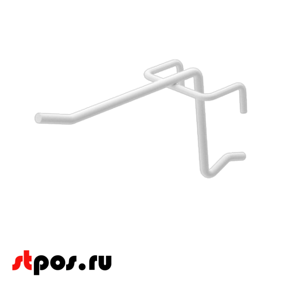 00_Крючок на сетку штыревой  75мм с зацепом, шаг 50мм, RAL9003 Белый