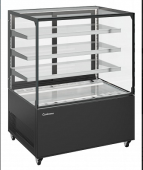 Витрина холодильная кондитерская KC71-130 VV 1,2-1 закрытая,+2+10,1200х700х1350,металл+стекло,черная