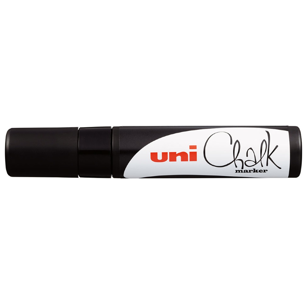 01_Маркер меловой Uni Chalk 17K 15мм клиновидный ЧЕРНЫЙ