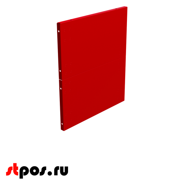 00_Защитный экран для кассового бокса МИНИМАРКЕТ PLUS (2 панели), RAL3020, Красный