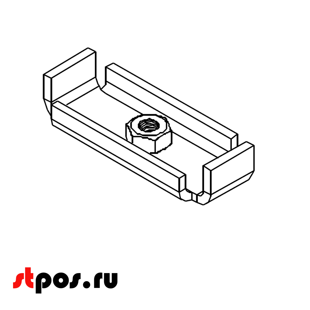 00_Опора стойки 90х30 мм (оцинкованная) (25 серия)