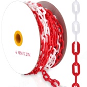 Пластиковая оградительная цепь d 6мм, бухта 25м, красно-белая