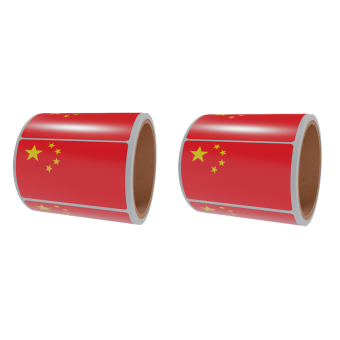 sk_НАБОР Рулон этикетки самоклеящиеся, Флаг Китая, 20х30мм (250 шт)  - 2 рулона