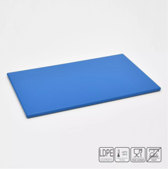 01_Доска разделочная гладкая матовая, 530х325х15 мм, полиэтилен, Синяя