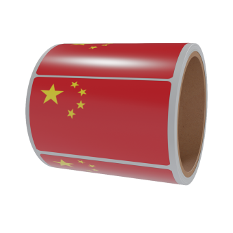sk_Рулон этикетки самоклеящиеся, Флаг Китая, 20х30мм, 250шт в рулоне