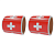 НАБОР Рулон этикетки самоклеящиеся, Флаг Швейцарии, 20х30мм (250 шт) - 2 рулона