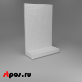 НАБОР Стеллаж 25/70 ПЕРФОРИРОВАННЫЙ пристенный1900х1250хо500, 1 полка + плинтус, RAL9016, Белый